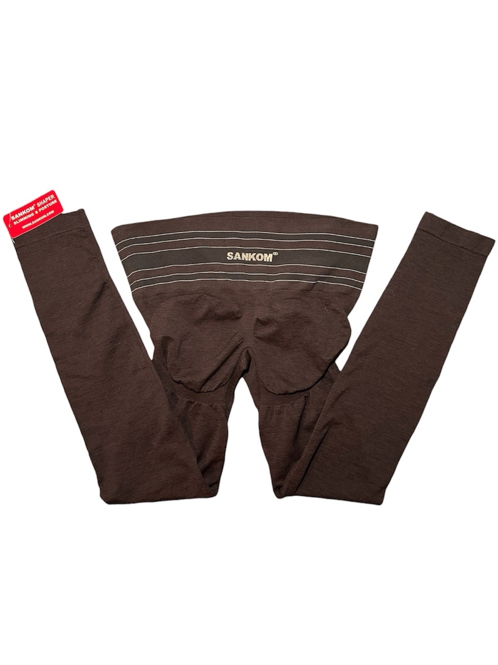 SANKOM Patent Activewear Compression Leggings Brown, Women’s XXL